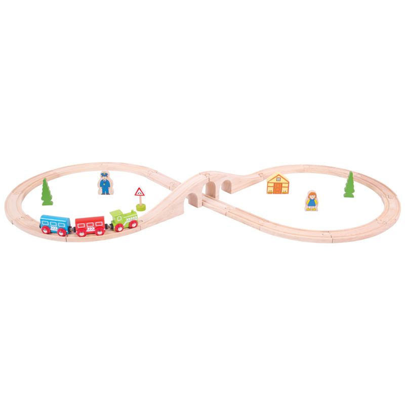 Bigjigs Rail Dřevěná vláčkodráha osmička 40 dílů - obrázek 20