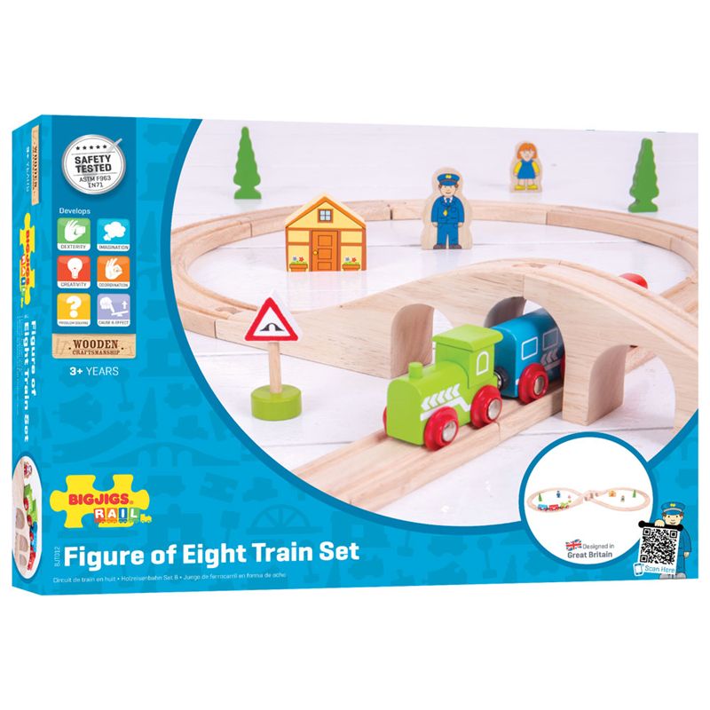 Bigjigs Rail Dřevěná vláčkodráha osmička 40 dílů - obrázek 21