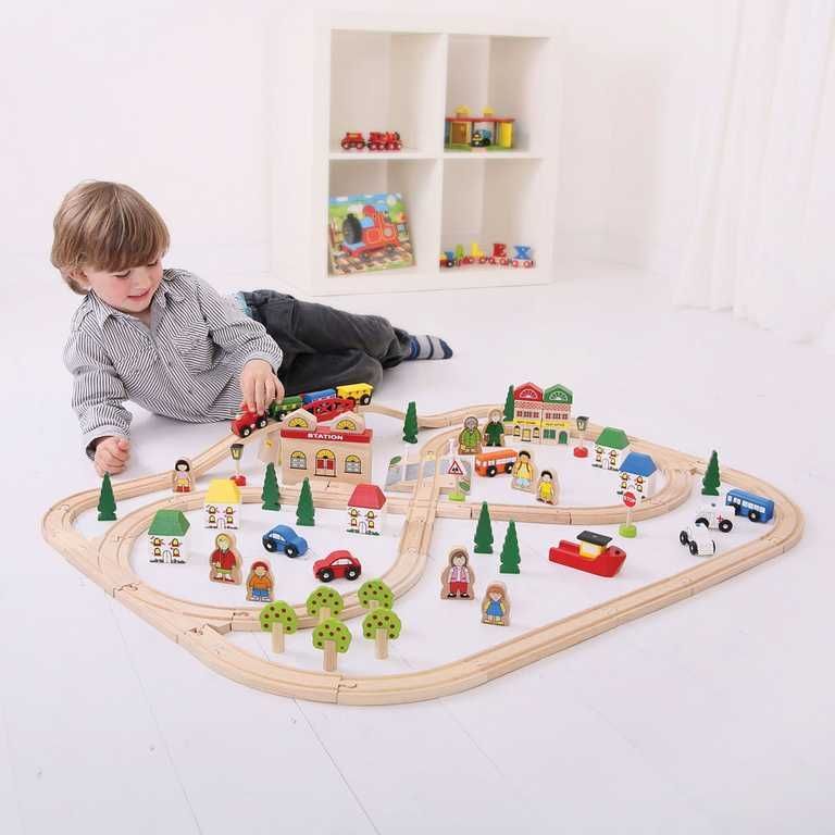 Bigjigs Rail Dřevěná vláčkodráha město a vesnice 101 dílů - obrázek 10