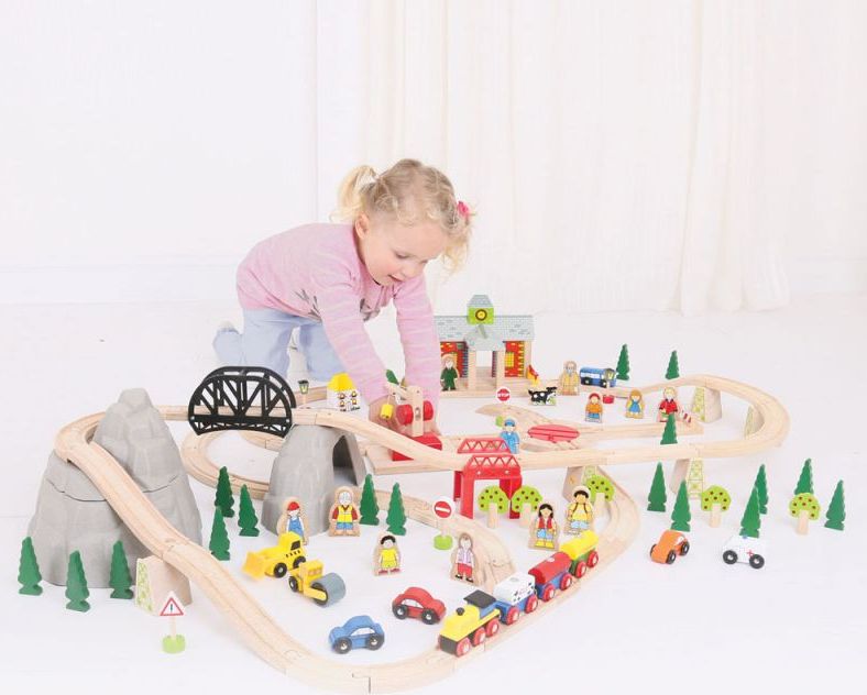 Bigjigs Rail Dřevěná vláčkodráha horská cesta 112 dílů - obrázek 2