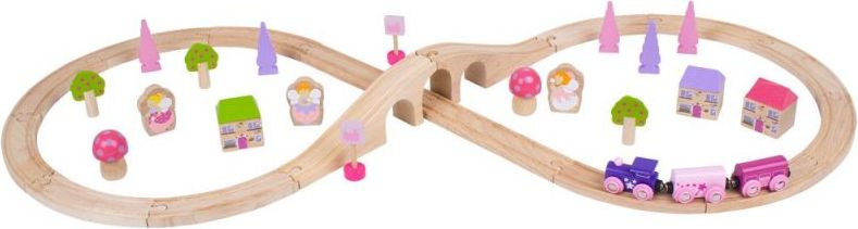 Bigjigs Rail Dřevěná vláčkodráha osmička pro princezny 40 dílů - obrázek 1