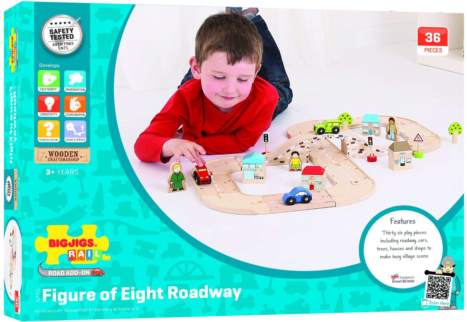 Bigjigs Rail Dřevěná autodráha osmička - obrázek 9