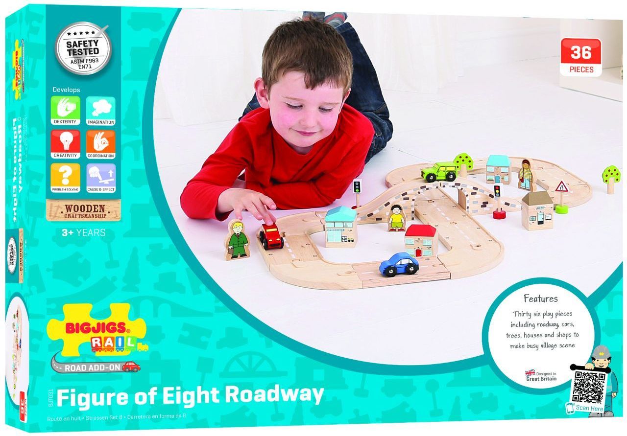 Bigjigs Rail Dřevěná autodráha osmička - obrázek 15