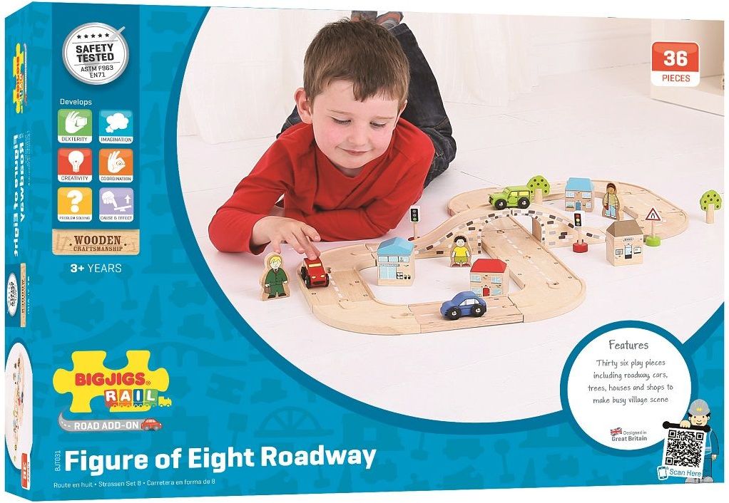 Bigjigs Rail Dřevěná autodráha osmička - obrázek 18