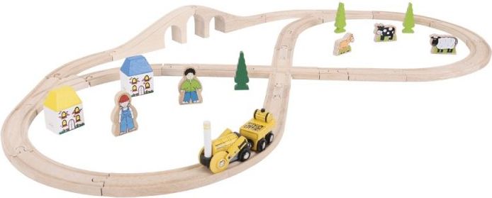 Bigjigs Rail Dřevěná vláčkodráha s lokomotivou Rocket 38 dílů - obrázek 1