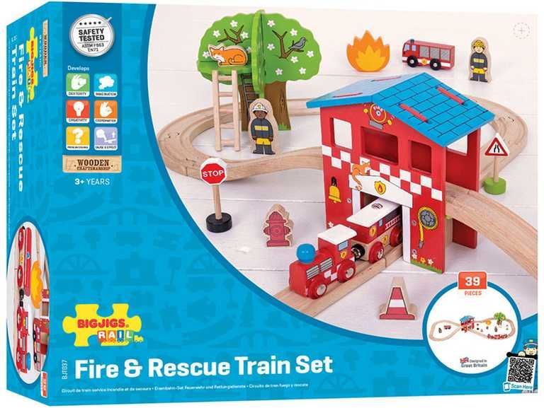 Bigjigs Rail Dřevěná vláčkodráha hasičská stanice - obrázek 6