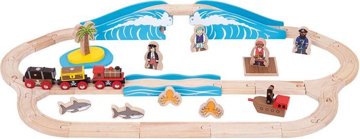 Bigjigs Rail Dřevěná vláčkodráha piráti - obrázek 1