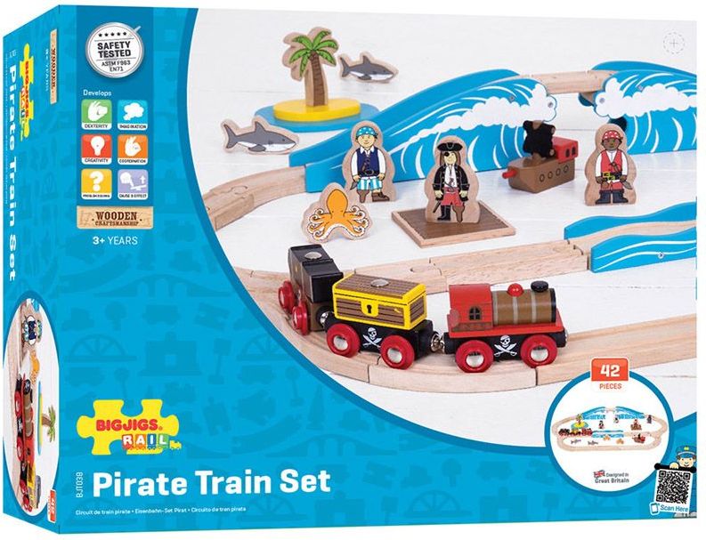 Bigjigs Rail Dřevěná vláčkodráha piráti - obrázek 4