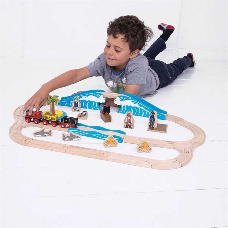 Bigjigs Rail Dřevěná vláčkodráha piráti - obrázek 7