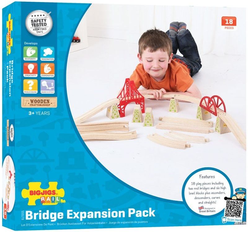 Bigjigs Rail Dřevěné koleje set most 18 dílů - obrázek 7