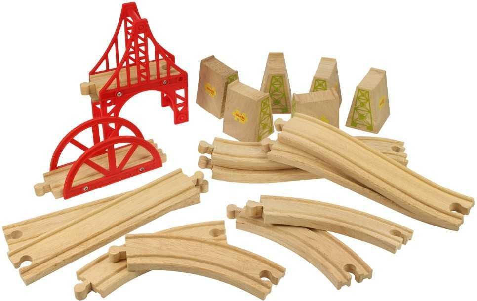 Bigjigs Rail Dřevěné koleje set most 18 dílů - obrázek 8