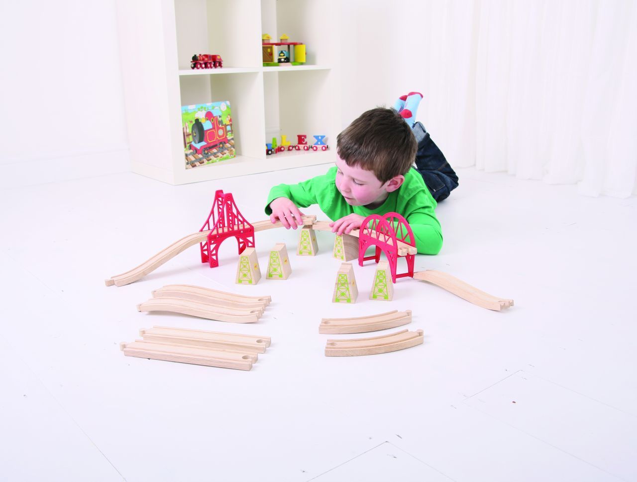 Bigjigs Rail Dřevěné koleje set most 18 dílů - obrázek 11