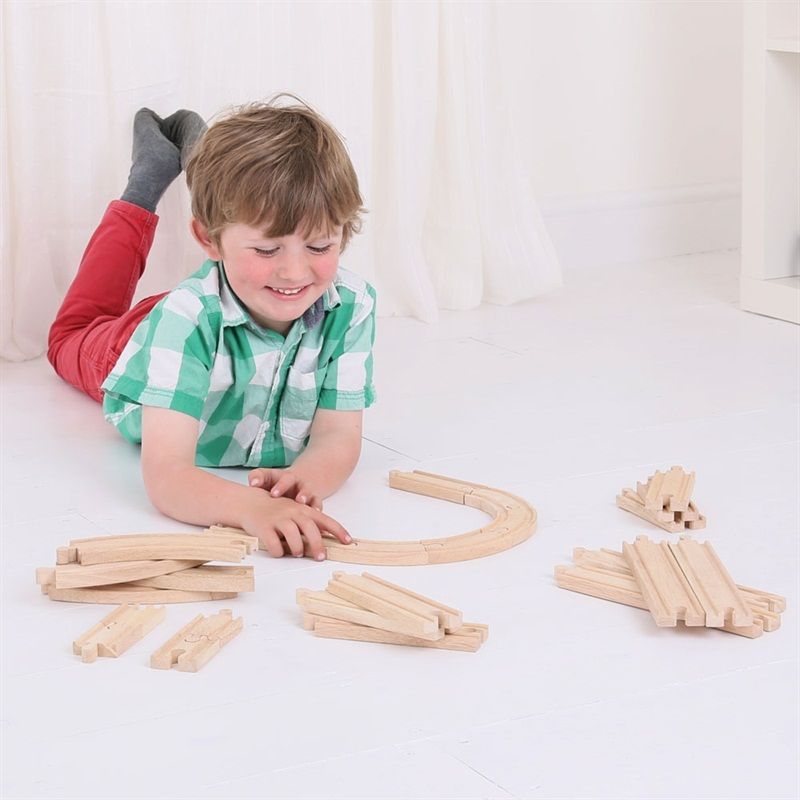 Bigjigs Rail Dřevěné koleje set 24 dílů - obrázek 2