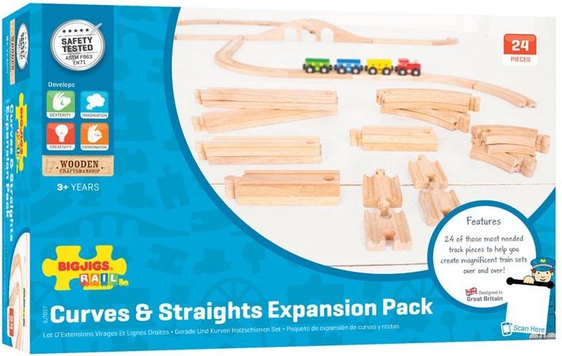 Bigjigs Rail Dřevěné koleje set 24 dílů - obrázek 3