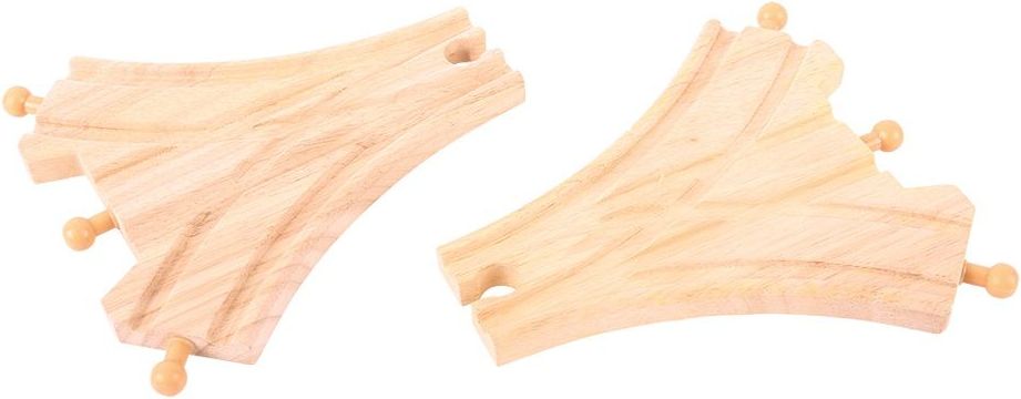 Vláčkodráha koleje - Výhybka třícestná, 2ks (Bigjigs) - obrázek 5