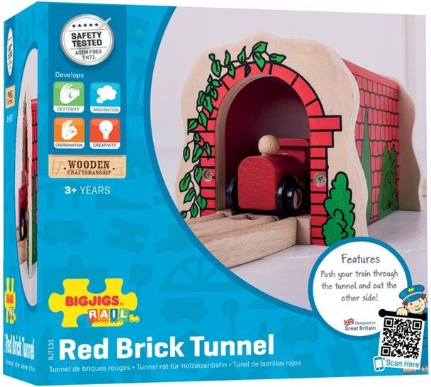 Vláčkodráha tunely - Tunel červený cihlový (Bigjigs) - obrázek 9