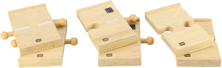 Bigjigs Rail Dřevěné autodráhy Spojky k cestám 6ks - obrázek 1