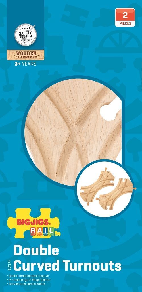 Bigjigs Rail Spojená symetrická výhybka 2ks - obrázek 6