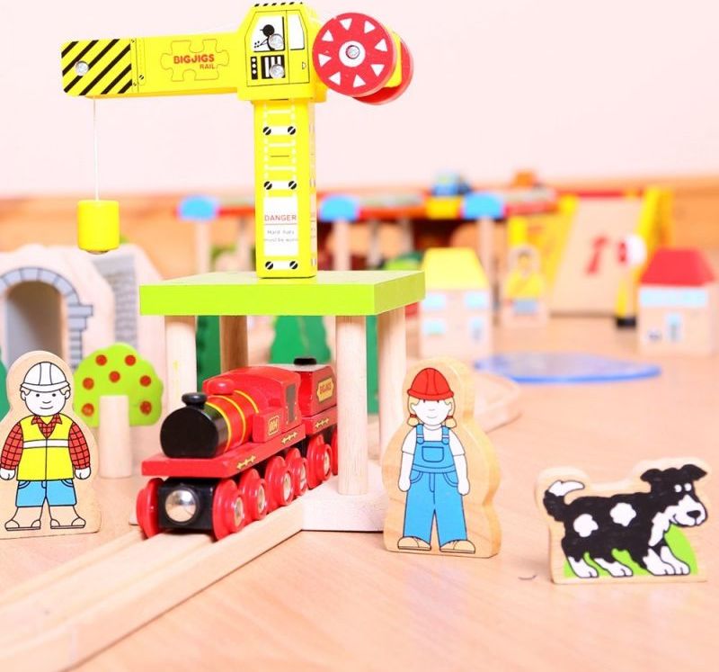 Bigjigs Rail Velký jeřáb žlutý - obrázek 5