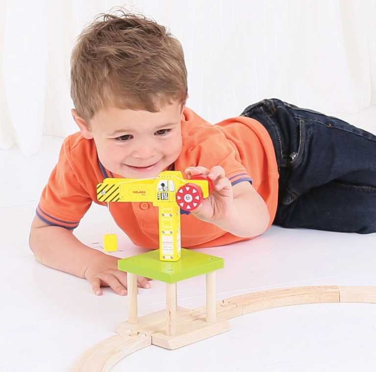 Bigjigs Rail Velký jeřáb žlutý - obrázek 9