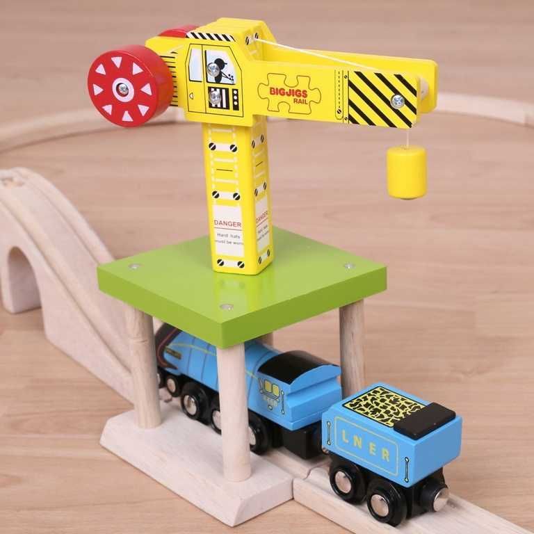 Bigjigs Rail Velký jeřáb žlutý - obrázek 12