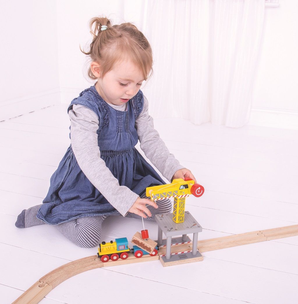 Bigjigs Rail Velký jeřáb žlutý - obrázek 16