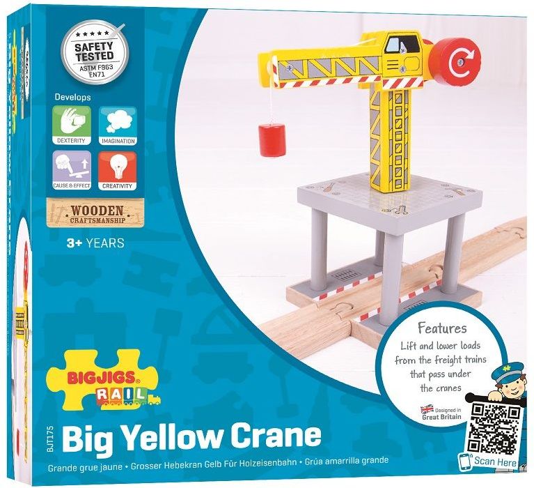 Bigjigs Rail Velký jeřáb žlutý - obrázek 17