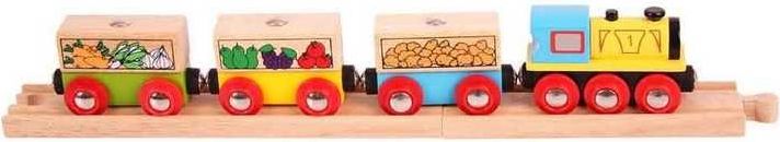 Bigjigs Rail Nákladní vlak se zeleninou + 3 koleje - obrázek 4