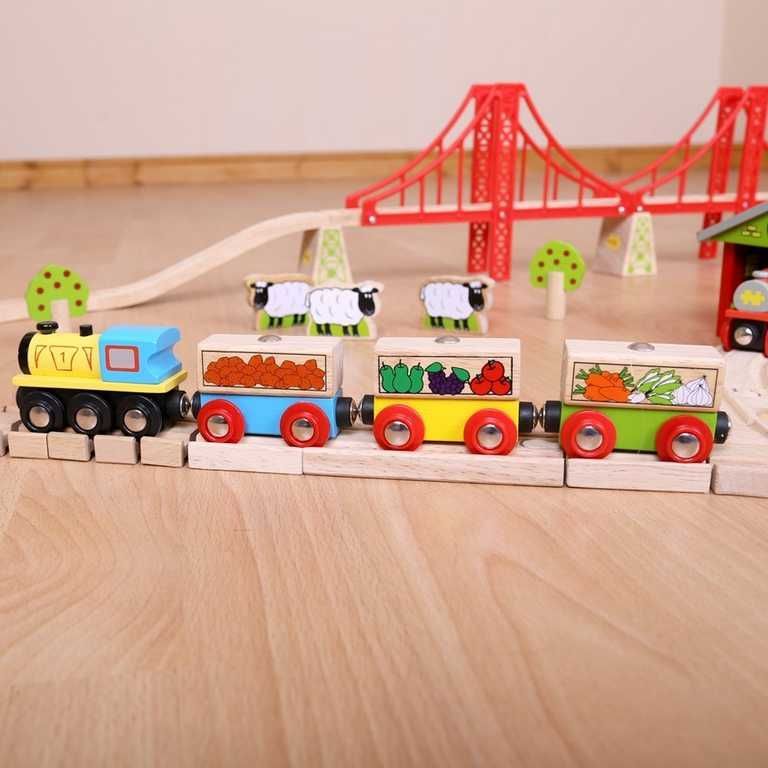 Bigjigs Rail Nákladní vlak se zeleninou + 3 koleje - obrázek 5