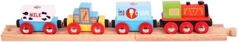 Bigjigs Rail Vlak se zbožím + 3 koleje - obrázek 1