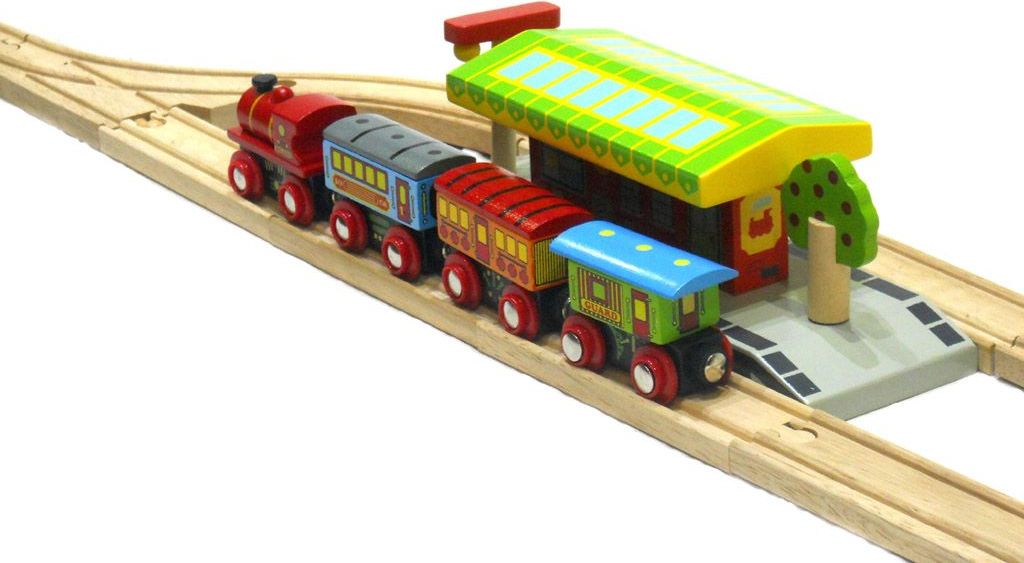 Bigjigs Rail set nádraží se 2 nástupišti a kolejemi - obrázek 2