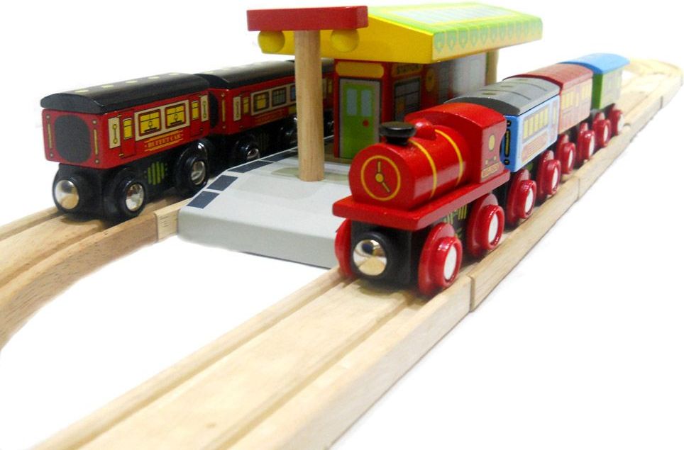Bigjigs Rail set nádraží se 2 nástupišti a kolejemi - obrázek 5