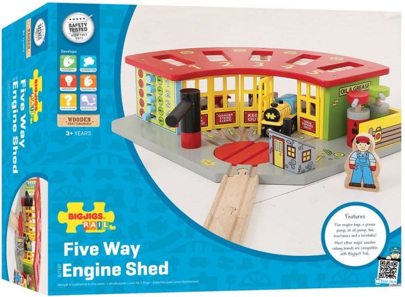 Bigjigs Rail Exkluzivní depo pro 5 vláčků - obrázek 5