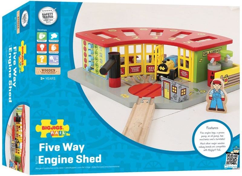 Bigjigs Rail Exkluzivní depo pro 5 vláčků - obrázek 9