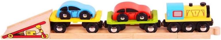 Bigjigs Rail Nákladní vlak s auty a kolejemi - obrázek 1