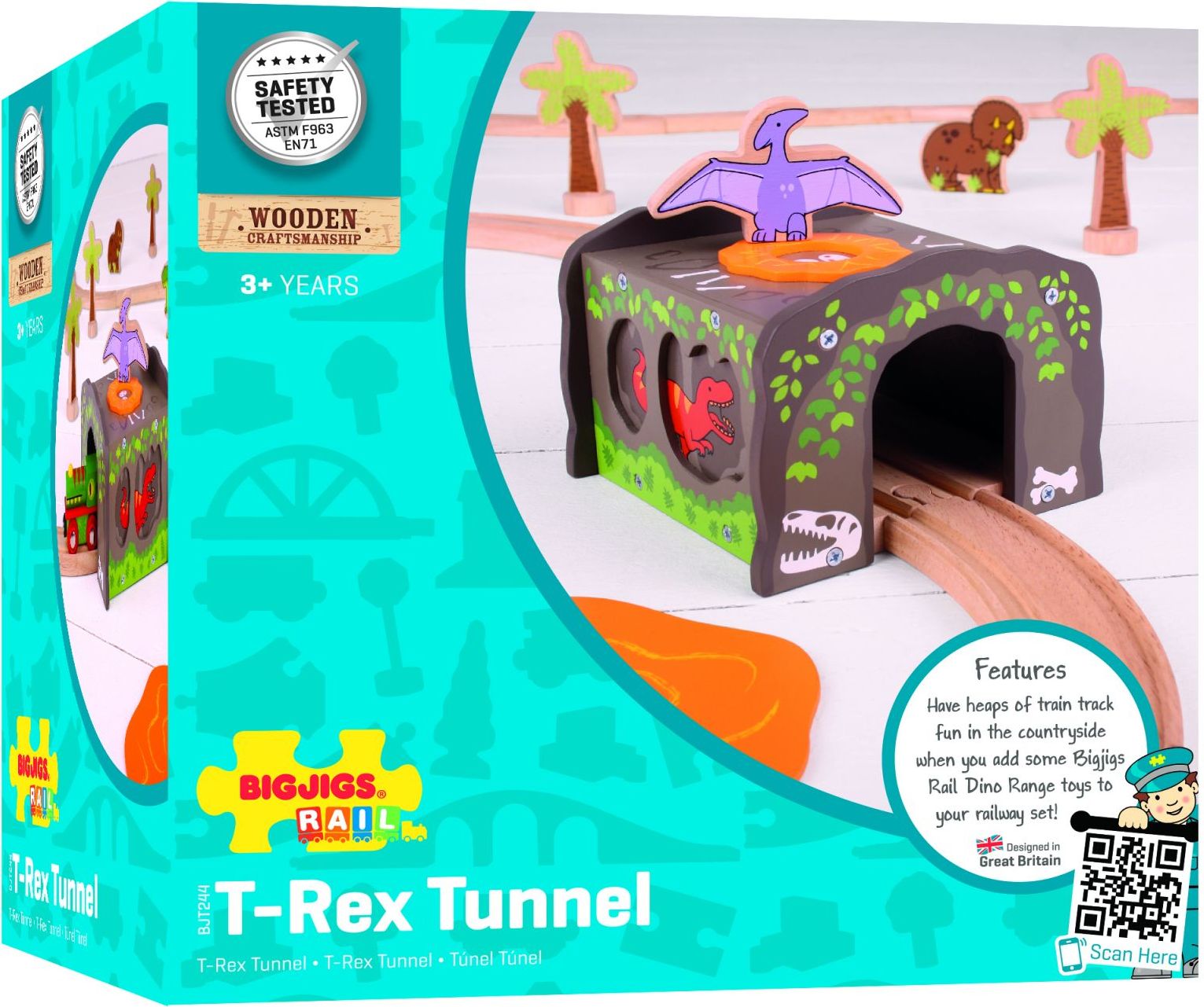 Vláčkodráha tunely - Dinosauří tunel, T-Rex (Bigjigs) - obrázek 9