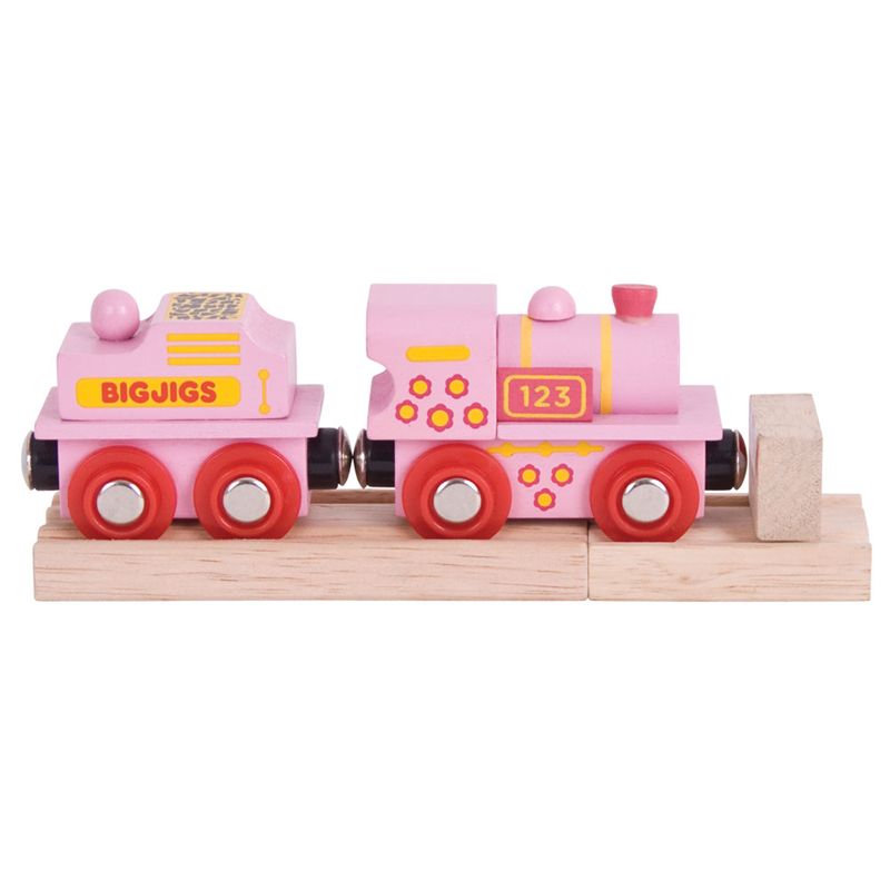 Bigjigs Rail Růžová mašinka s tendrem - obrázek 5