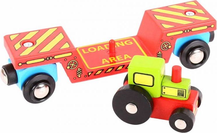 Bigjigs Rail Vagon s traktorem + 2 koleje - obrázek 2