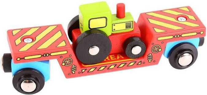 Bigjigs Rail Vagon s traktorem + 2 koleje - obrázek 6