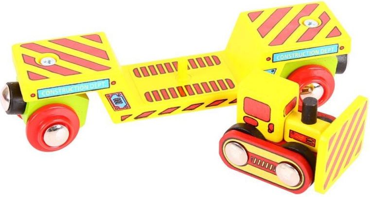 Bigjigs Rail Vagon s buldozerem + 2 koleje - obrázek 2