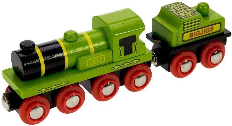 Zelená lokomotiva s tendrem + 3 koleje Bigjigs Rail - obrázek 5