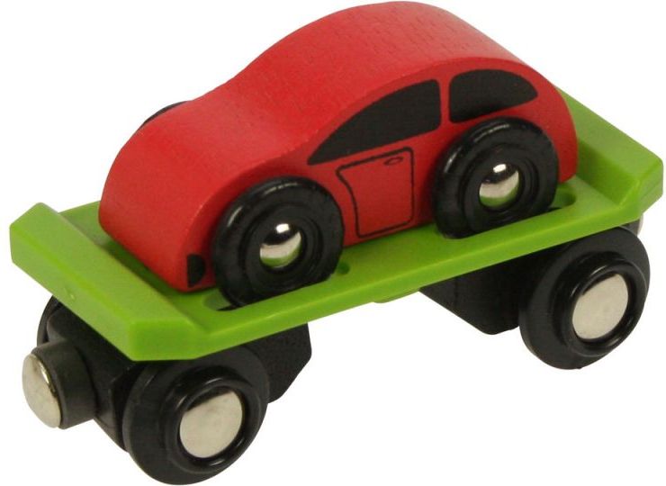 Bigjigs Rail Vagon s autem + 2 koleje - obrázek 1