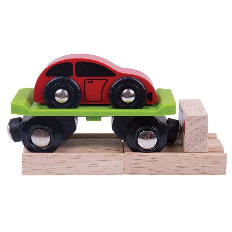 Bigjigs Rail Vagon s autem + 2 koleje - obrázek 3