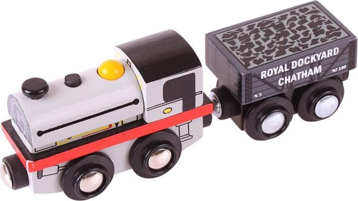 Bigjigs Rail Dřevěná replika lokomotivy Peckett + 2 koleje - obrázek 1