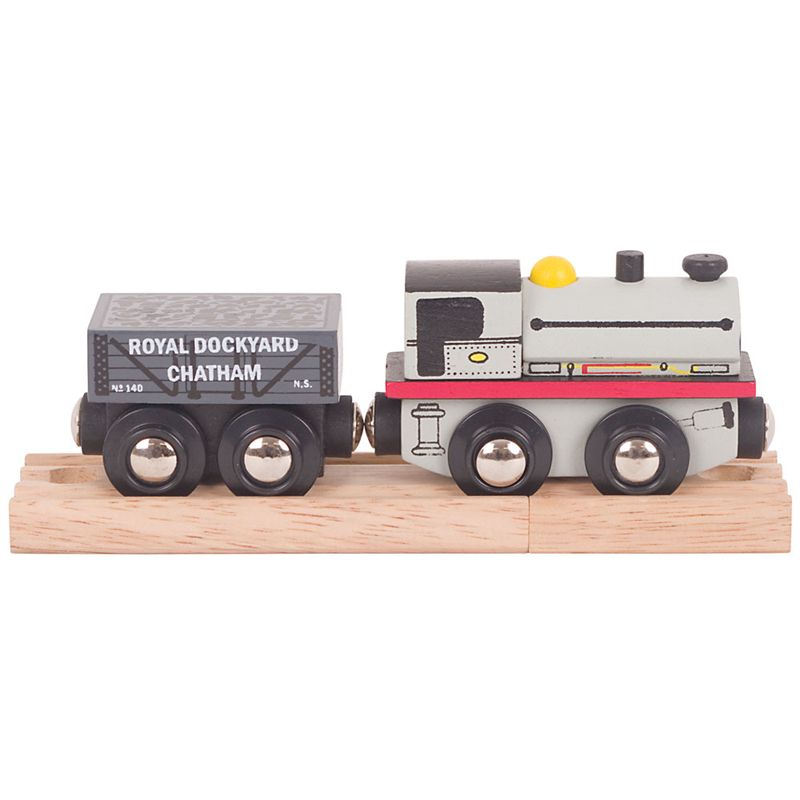 Bigjigs Rail Dřevěná replika lokomotivy Peckett + 2 koleje - obrázek 5