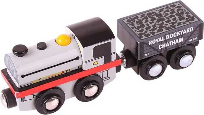 Bigjigs Rail Dřevěná replika lokomotivy Peckett + 2 koleje - obrázek 6