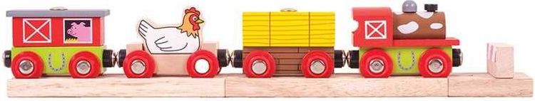 Bigjigs Rail Vláček farma + 3 koleje - obrázek 4