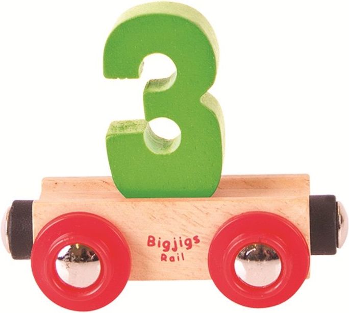 Bigjigs Rail vagónek dřevěné vláčkodráhy - Číslo 3 - obrázek 1