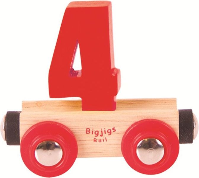 Bigjigs Rail vagónek dřevěné vláčkodráhy - Číslo 4 - obrázek 1