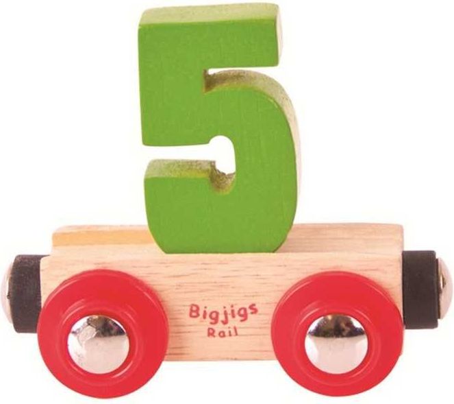 Bigjigs Rail vagónek dřevěné vláčkodráhy - Číslo 5 - obrázek 5